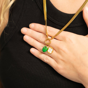 18K Gold PVD Stainless Steel Mother Of Pearl Flower Pendant