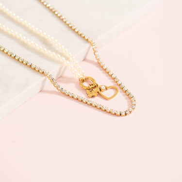 18K Gold PVD Stainless Steel CZ Tennis Chain Necklace