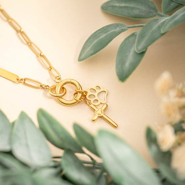 Cross with Heart Charm