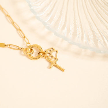 Cross with Heart Charm