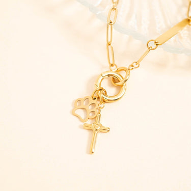 Cross with Heart Charm