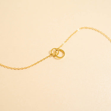 18K Gold PVD Stainless Steel Intertwined Rings Necklace / CHN0078