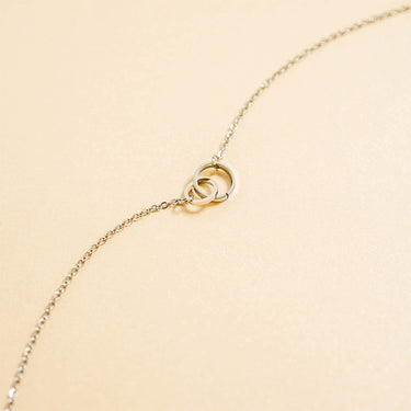 18K Gold PVD Stainless Steel Intertwined Rings Necklace / CHN0078