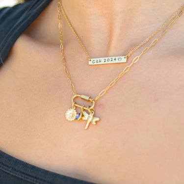 18K Gold PVD Teardrop Birthstone Charm