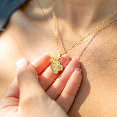 Sunburst Gold Clover Charm