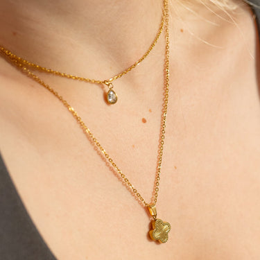 18K Gold PVD Teardrop Birthstone Charm