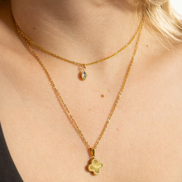 18K Gold PVD Teardrop Birthstone Charm