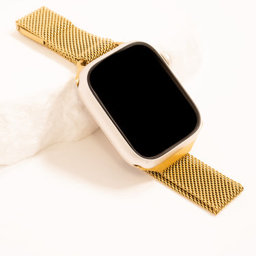 Gold Smart Watch Adjustable Mesh Band