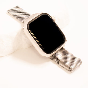 Silver Smart Watch Adjustable Mesh Band