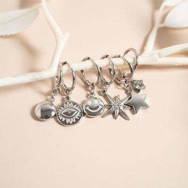 Coin Pendant Earrings Stainless