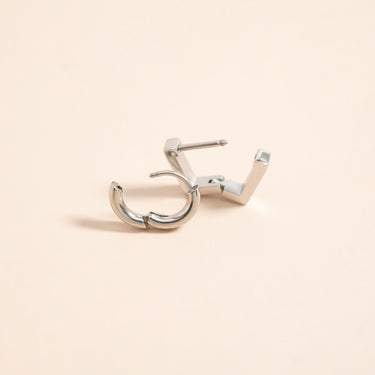 18K Gold PVD Stainless Steel Square Huggie Earrings / ERJ0053