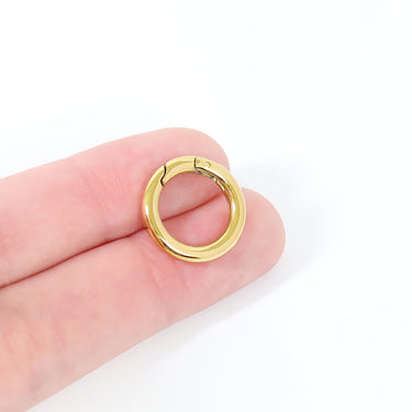 18K Gold PVD Stainless Steel Mini Circle Carabiner Clasp Scale