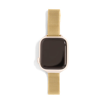 Gold Smart Watch Adjustable Mesh Band