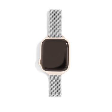 Silver Smart Watch Adjustable Mesh Band