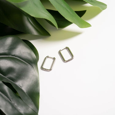 Rounded Rectangle Hoop Earrings