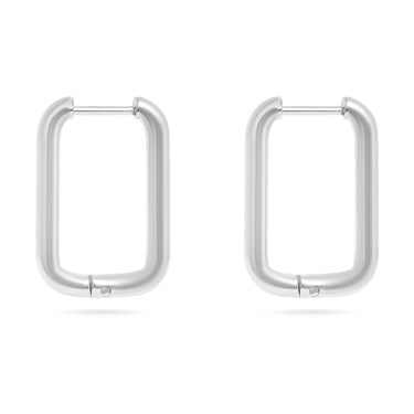 Rounded Rectangle Hoop Earrings