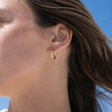 Half Textured Huggie Hoop Earrings