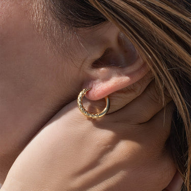 Half Textured Huggie Hoop Earrings