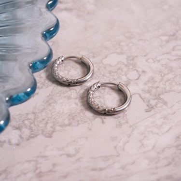 Half Textured Huggie Hoop Earrings