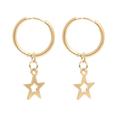 Star Pendant Hoop Earrings