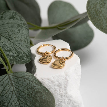 Classic Heart Huggie Charm Earrings