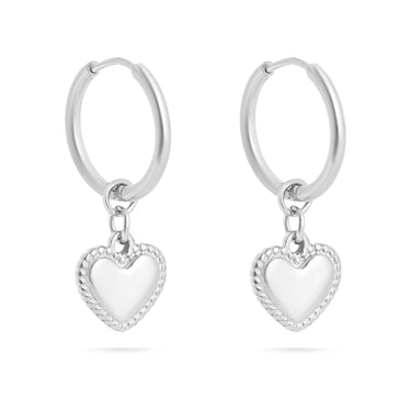 Classic Heart Huggie Charm Earrings