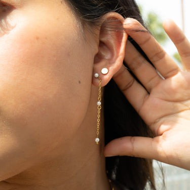 Steel Round Stud Earrings Lifestyle