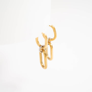 18K Gold PVD Stainless Steel Convertible Huggie Earrings / ERJ0062