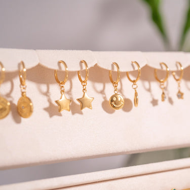 Smiley Face Huggie Earrings