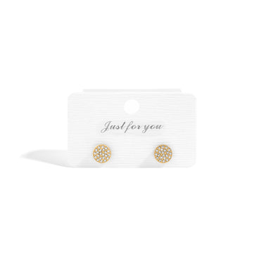 Stainless Steel Round Stud with Pave Stones