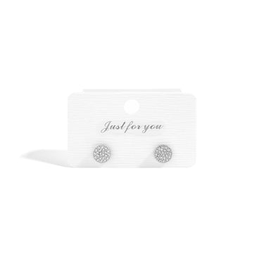 Stainless Steel Round Stud with Pave Stones