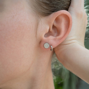 Stainless Steel Round Stud with Pave Stones