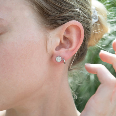 Stainless Steel Round Stud with Pave Stones