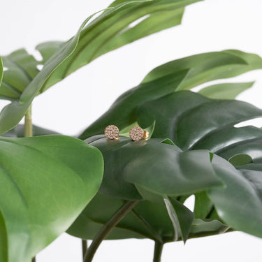 Stainless Steel Round Stud with Pave Stones