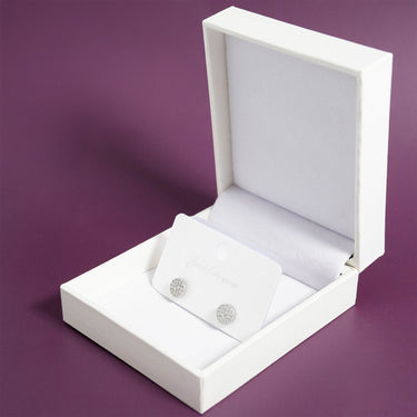 Stainless Steel Round Stud with Pave Stones