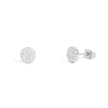Stainless Steel Round Stud with Pave Stones