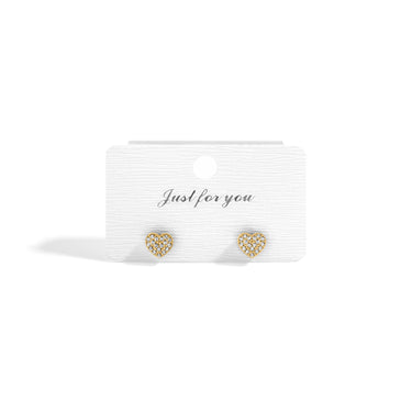 Stainless Steel Heart Stud with Pave Stones