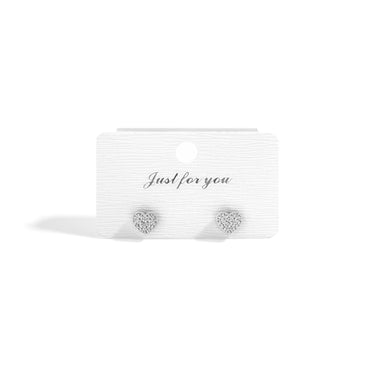 Stainless Steel Heart Stud with Pave Stones