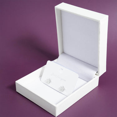 Stainless Steel Star Stud With Pave Diamond