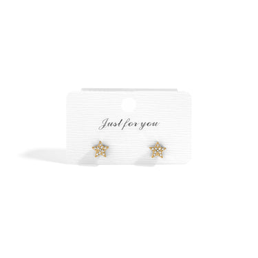 Stainless Steel Star Stud With Pave Diamond