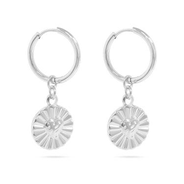 Sunburst Heart Huggie Earring