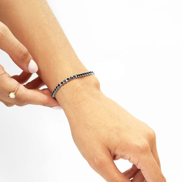 Jet Rhinestone Tennis Chain Bracelet Lifestyle