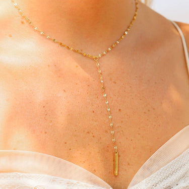 Y-Shaped Blank Bar Pendant Lariat Necklace
