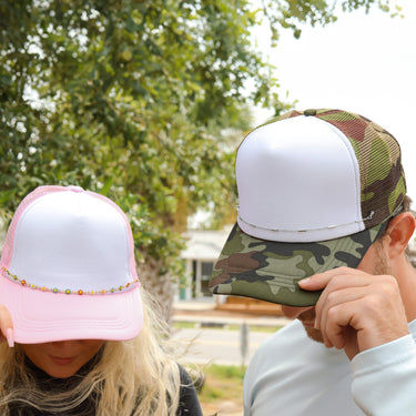 Multi-Colored Daisy Trucker Hat Chain