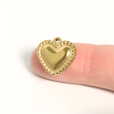 Beaded Trim Heart Charm