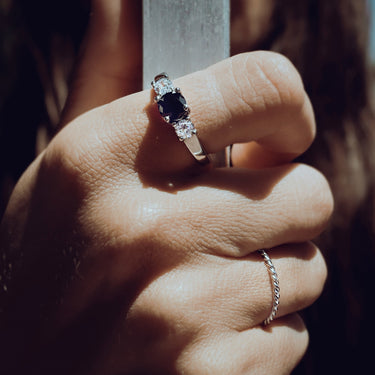 CZ Black Stone Ring Lifestyle