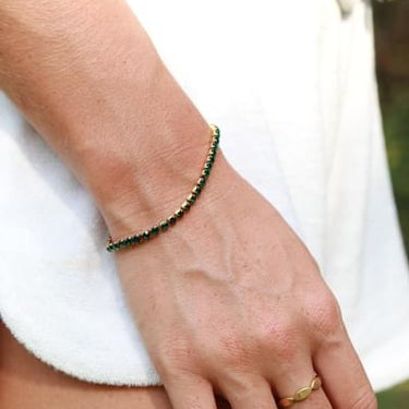 18K Gold PVD Stainless Steel Birthstone Tennis Bracelet