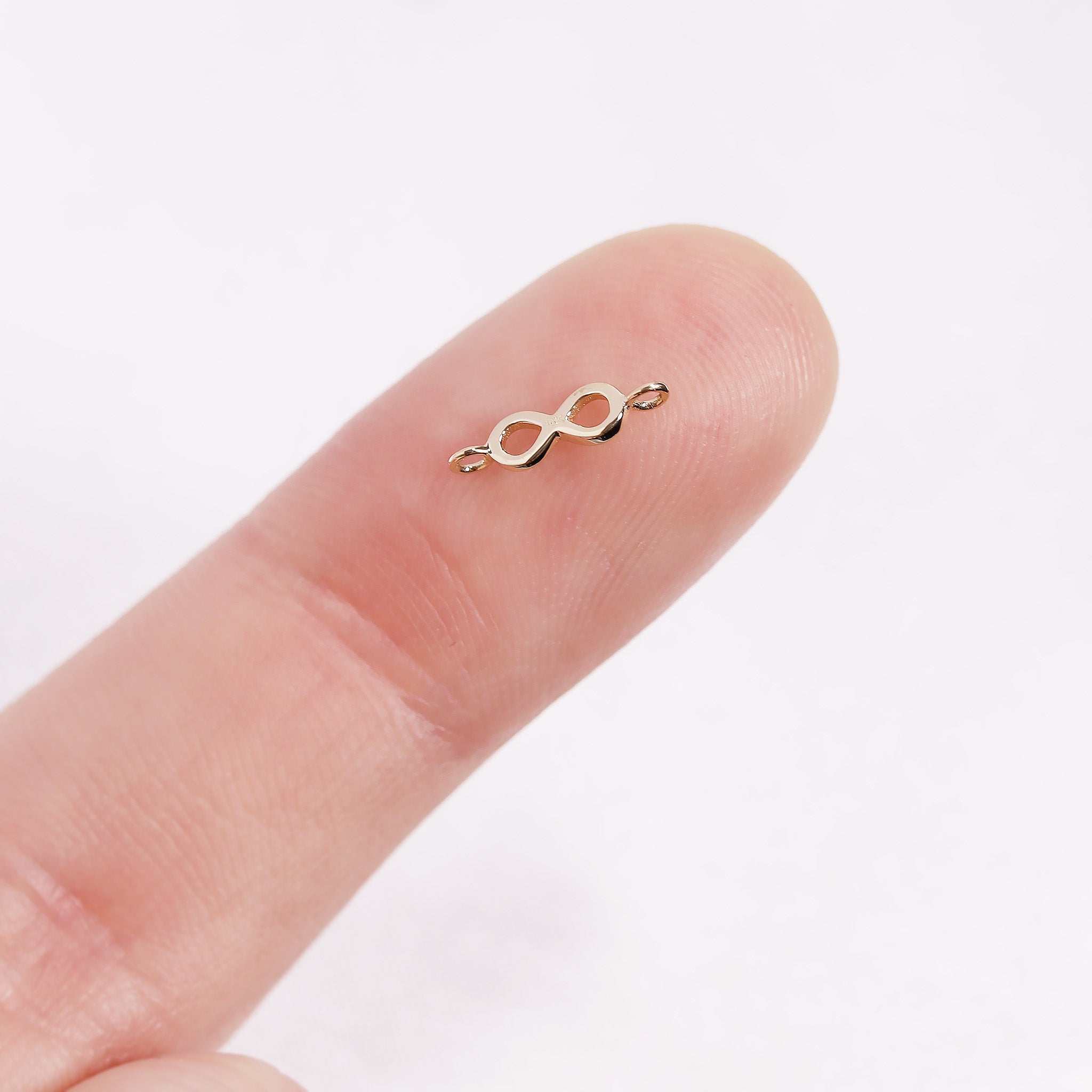 Permanent Jewelry Horizontal 14K Solid Gold Infinity Charm / PMJ1007