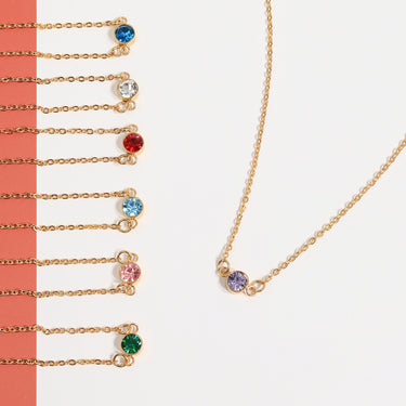18K Gold PVD Stainless Steel Birthstone Connector Charm