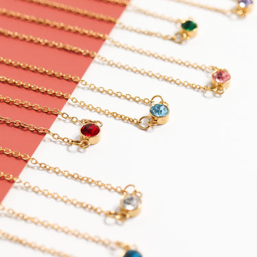 18K Gold PVD Stainless Steel Birthstone Connector Charm